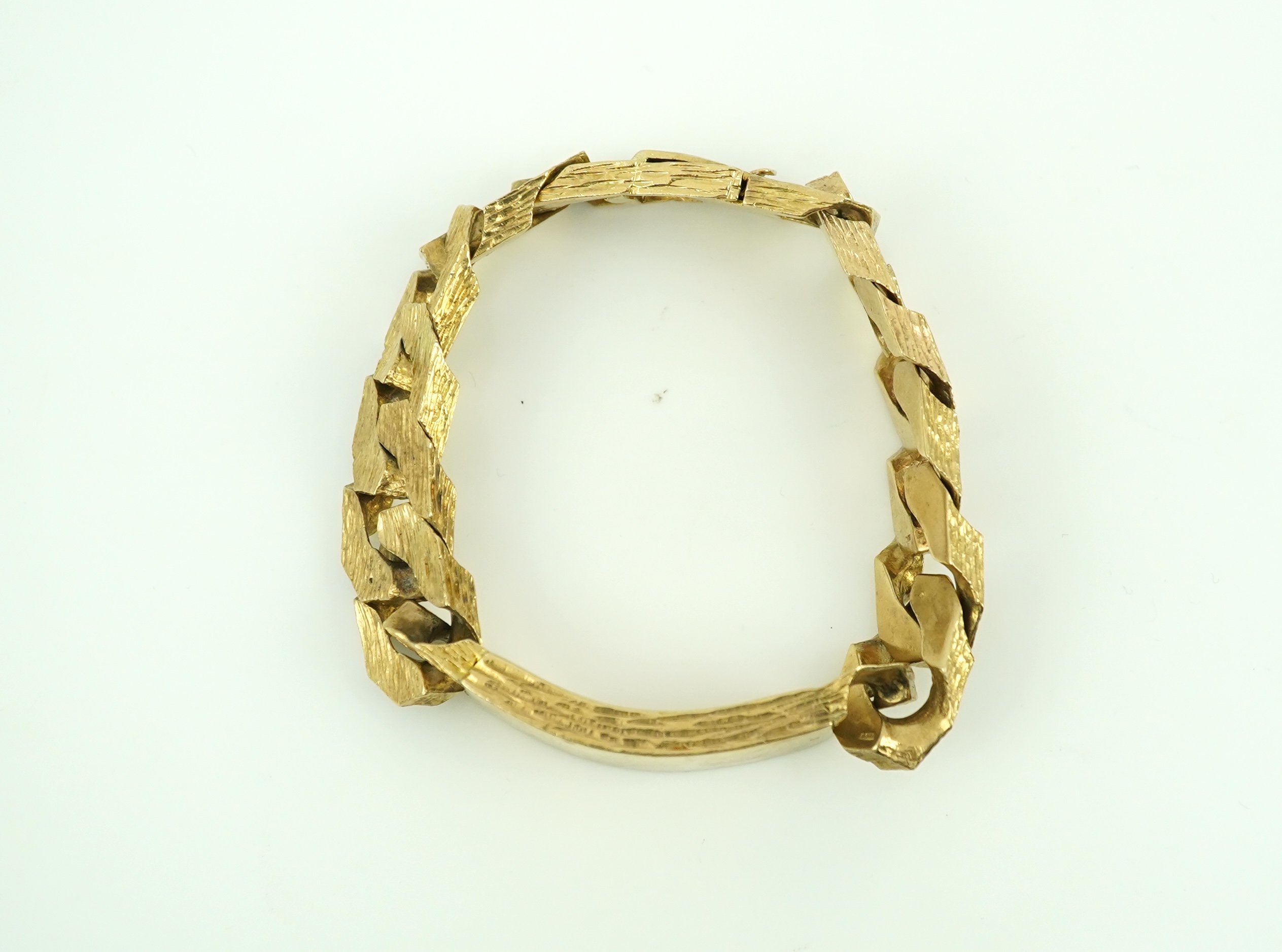 A 9ct gold identity bracelet, circa 1973